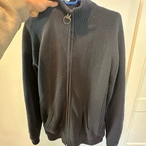 Barbour Men's Charcoal Zip-Up Sweater